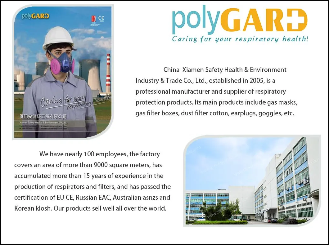 Hot Selling Gas Mask CE Certificate Organic Ammonia Acid Toxic Chemical Gas Filter Vapor Defense Half Full Face Gas Respirator