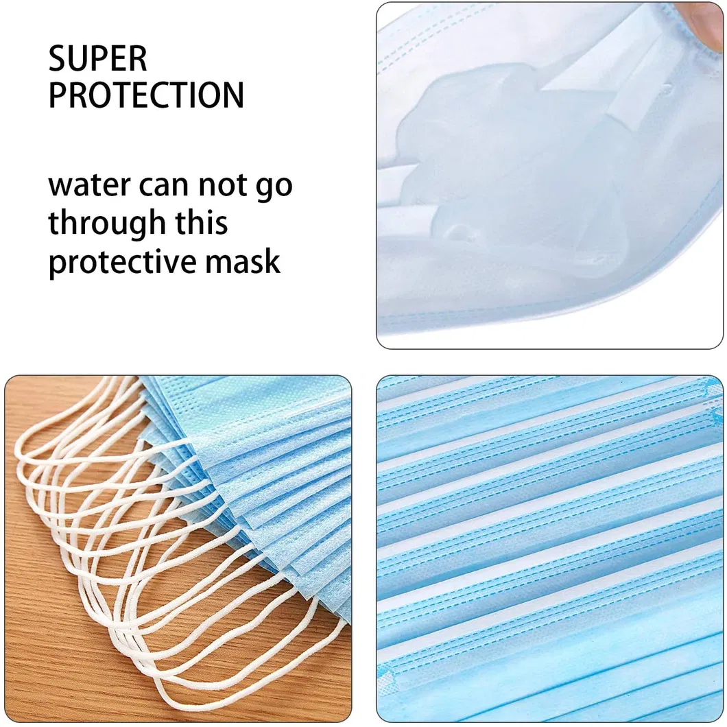 in Stock Fast Delivery 3 Ply Protective Dust Disposable Protection Breathable Earloop Facial Face Mask