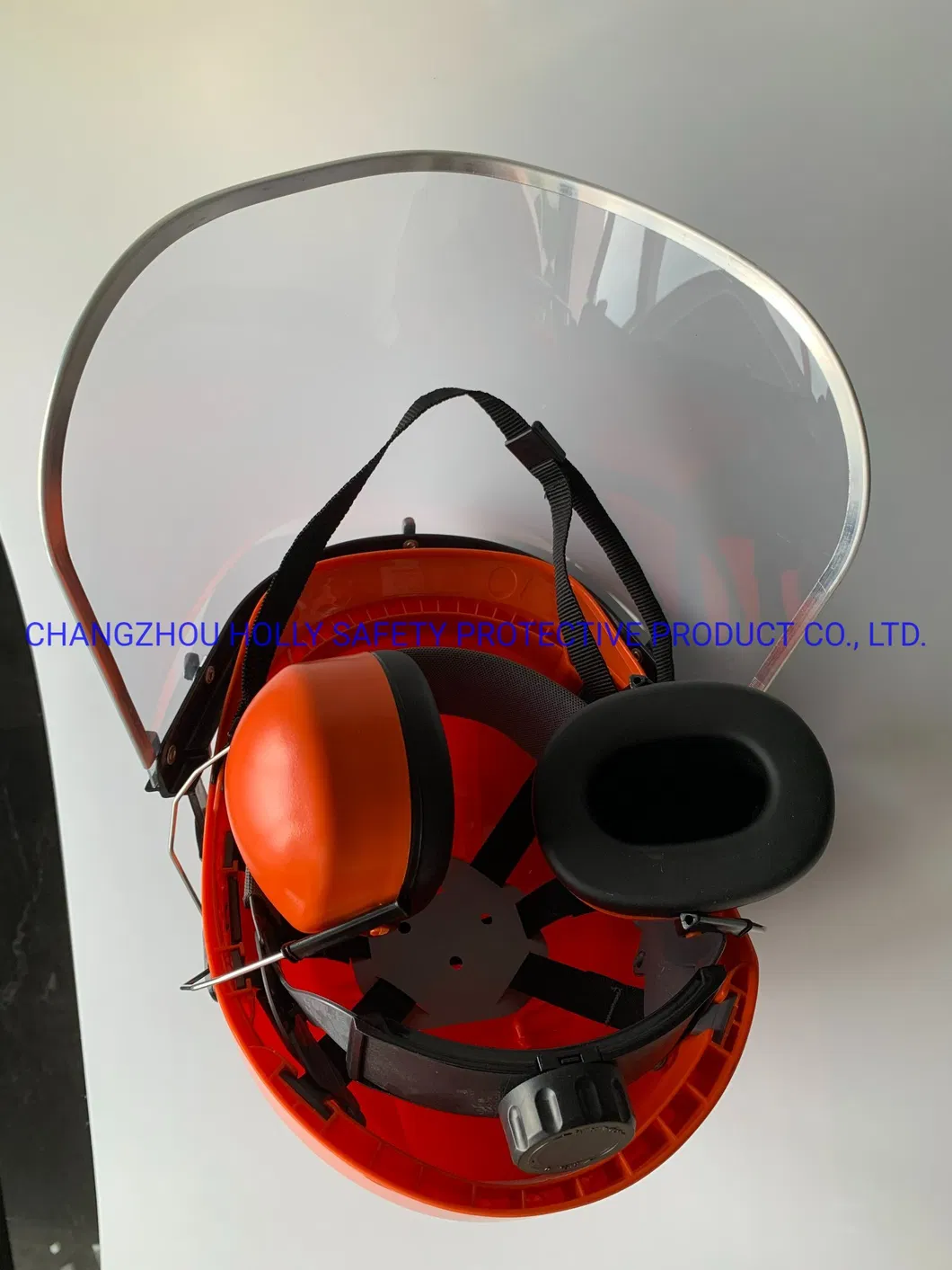 Industrial Employee Head Facial Hearing Full Protection Gear Safety Helmet Earmuff PC Visor