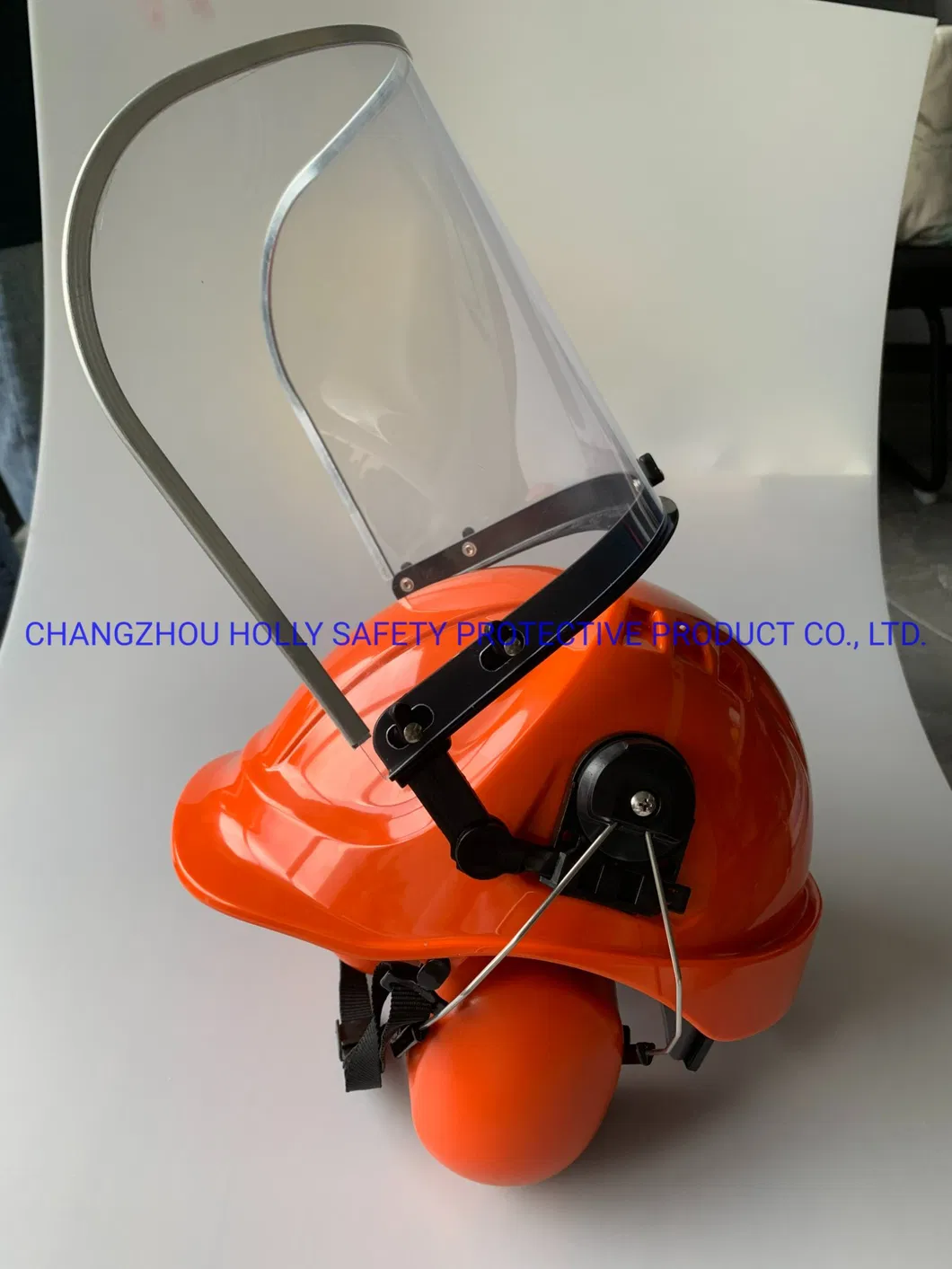 Industrial Employee Head Facial Hearing Full Protection Gear Safety Helmet Earmuff PC Visor