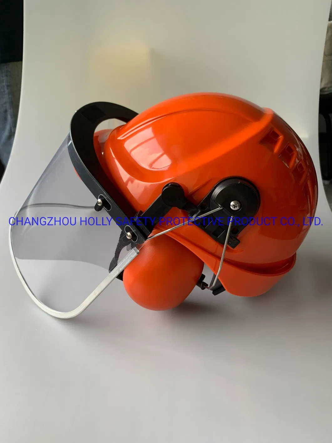 Industrial Employee Head Facial Hearing Full Protection Gear Safety Helmet Earmuff PC Visor