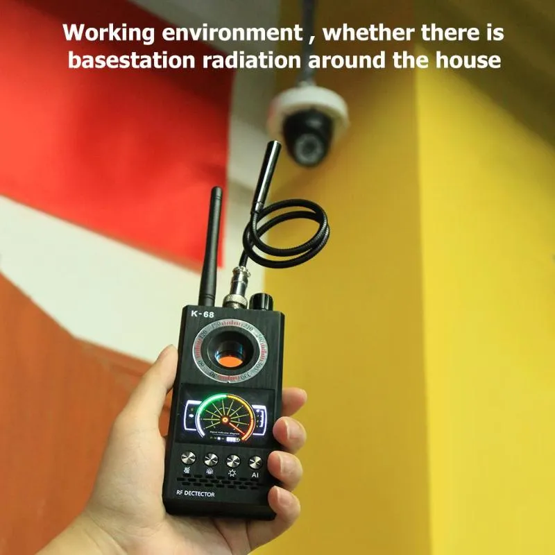 K68 Wireless Signal Detector RF Bug Finder Anti Candid Camera GPS Tracker Pin Hole Camera Detector Hotel Room Spy Bug Detector