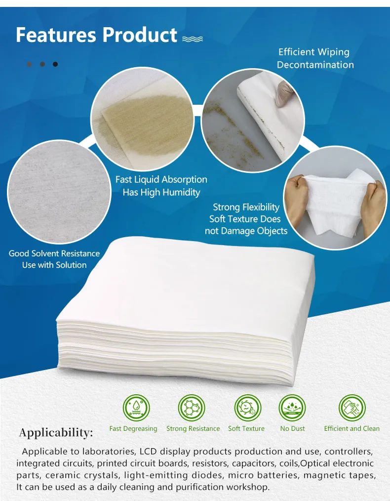 New Style 12*12" ISO 4 Class Cleanroom Wipe Paper