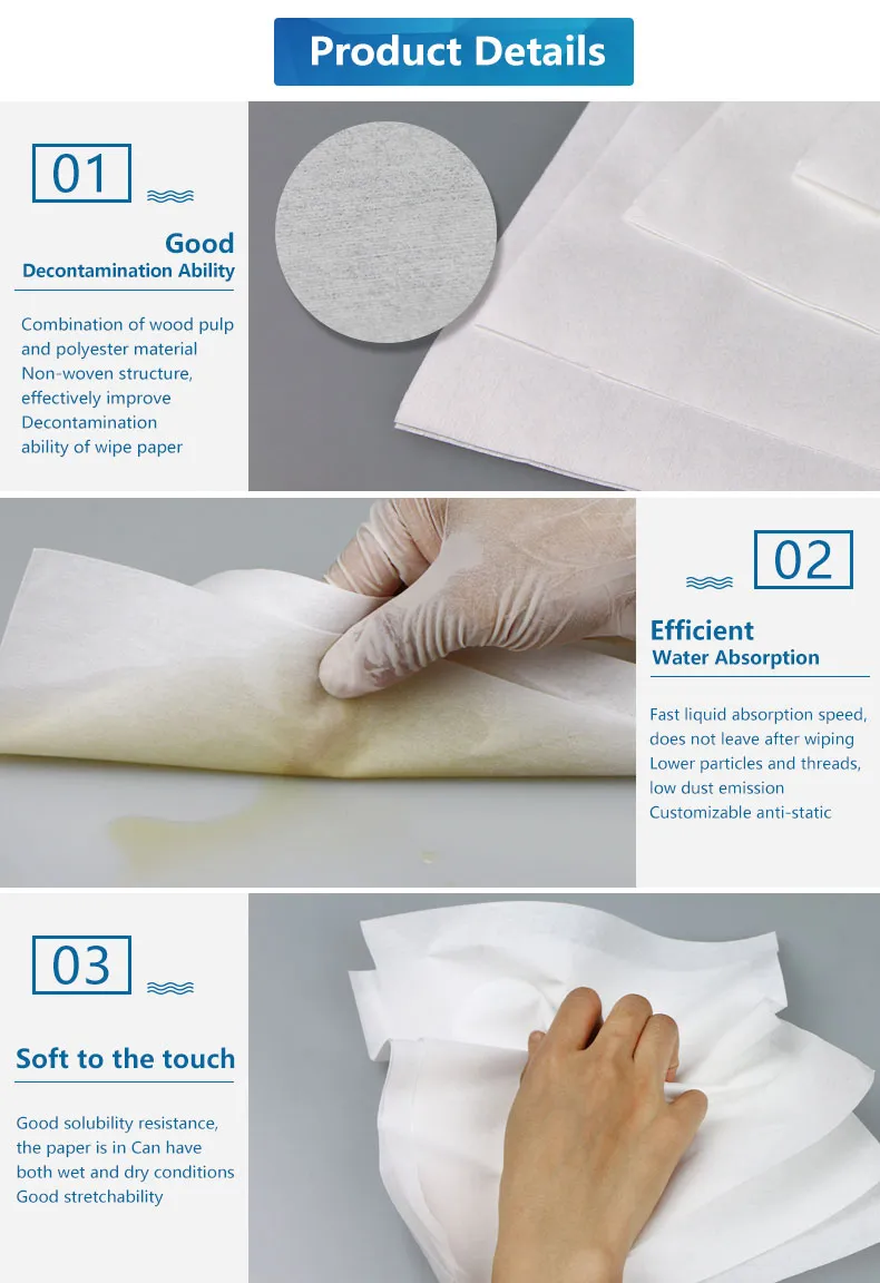 New Style 12*12" ISO 4 Class Cleanroom Wipe Paper