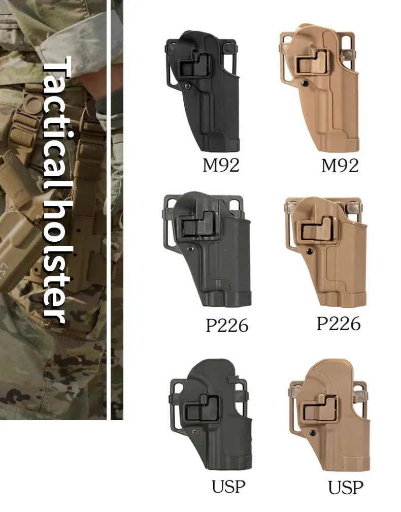 New Tactical Advanced Universal Gun Holster Combat Airsoft Waist Belt Holster Right Hand Molle Modular Pistol Holster