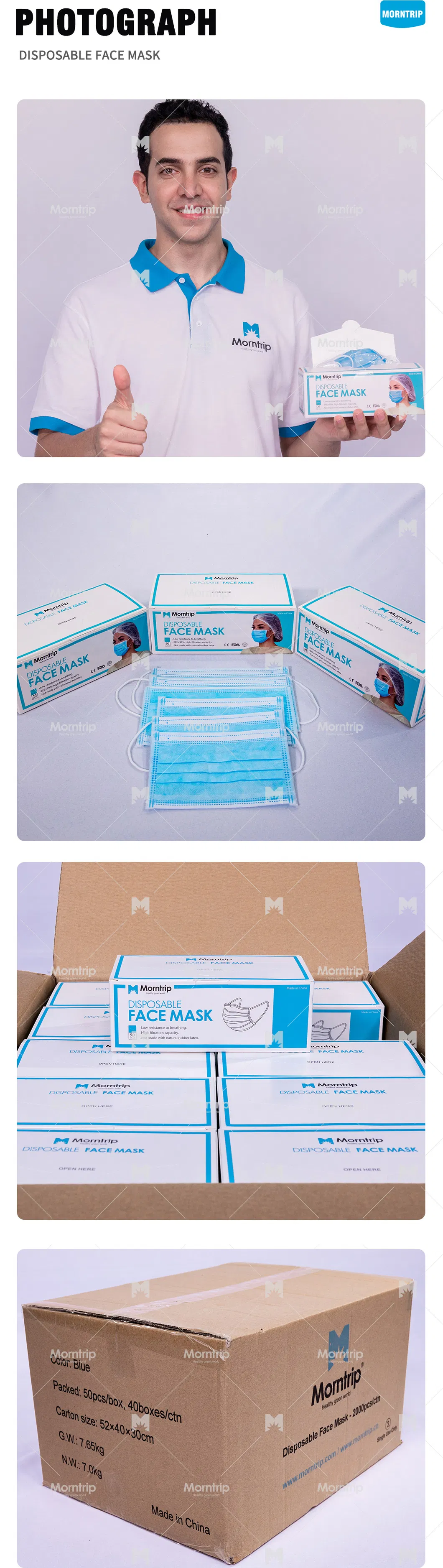 Non Woven White Wholesale Hygienic Procedure Disposable Face Mask