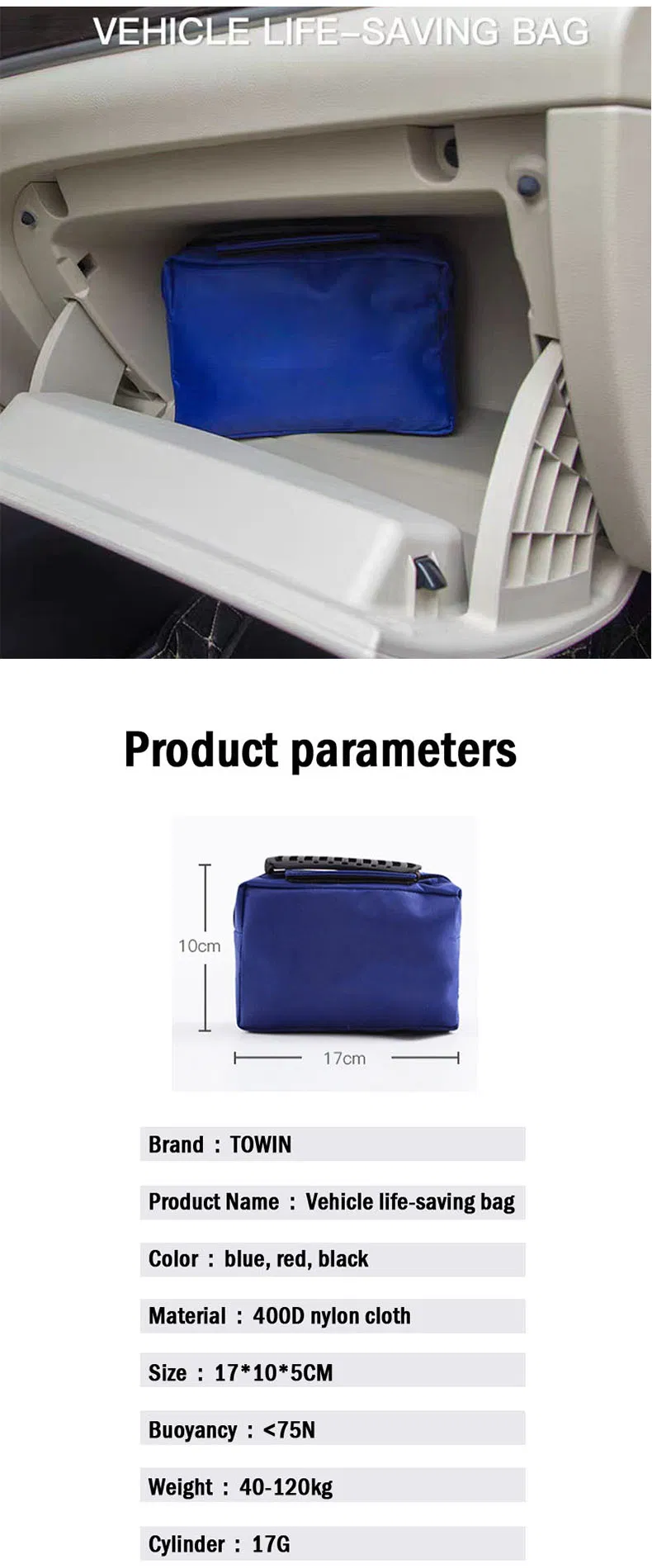 Portable Large Buoyancy Life Jacket for Vehicle