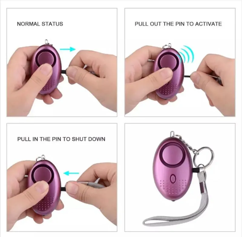 Portable Self Defense Alarm 130dB Emergency Protection Sos Personal Safety Alarm Keychain for Woman Children Elderly