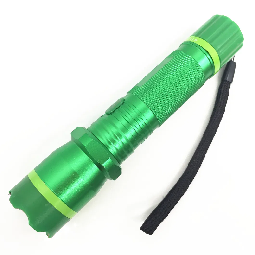 Powerful Self Defense High Voltage LED Flashlight Electric Shock Stun Gun Taser Green