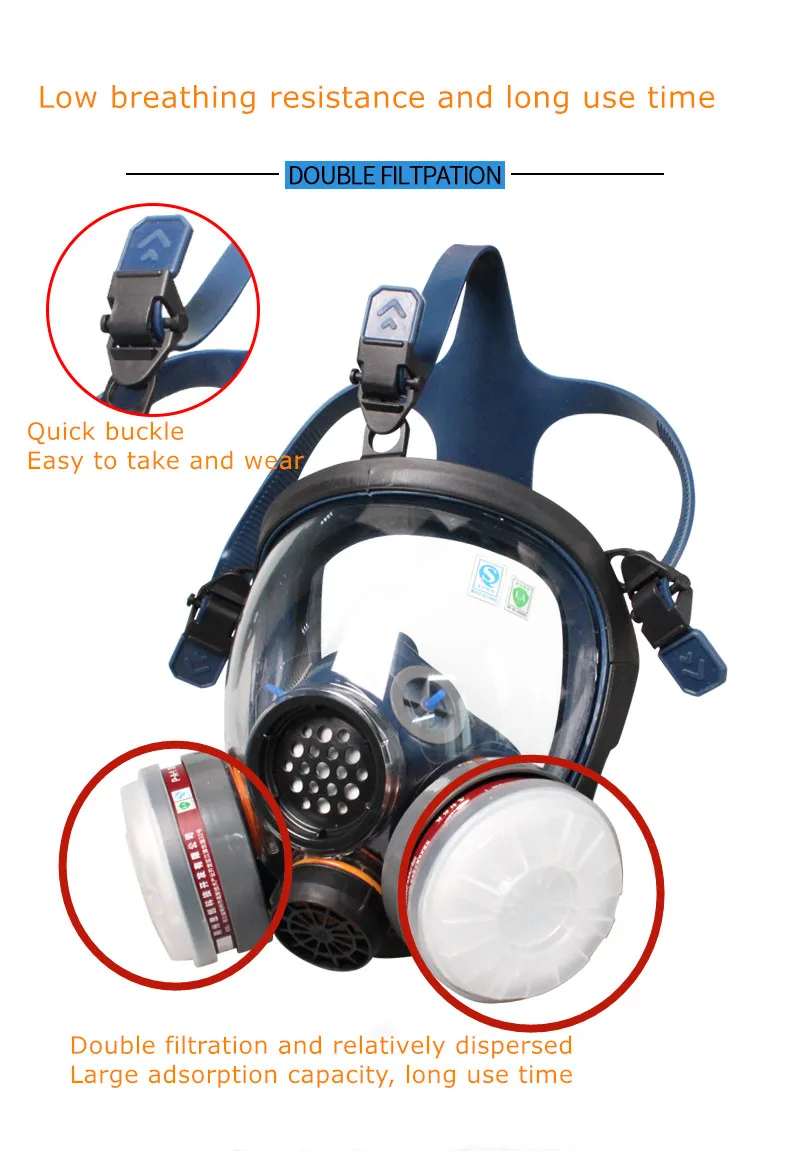 PPE Plus OEM Color Logo Rubber Custom Chemical Washable High Quality Gas Mask