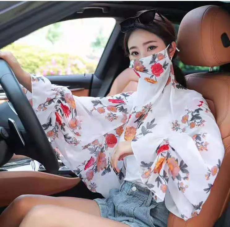 Printed Outdoor Cycling Hanging Mask Sports Mask Ice Silk Neck Cover Hang Ear Triangle Face Mask Tube Ear Loops Stylish Neck Gaiters