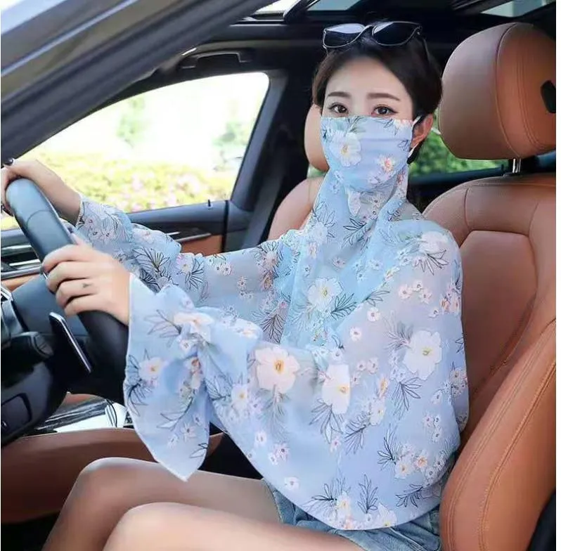 Printed Outdoor Cycling Hanging Mask Sports Mask Ice Silk Neck Cover Hang Ear Triangle Face Mask Tube Ear Loops Stylish Neck Gaiters