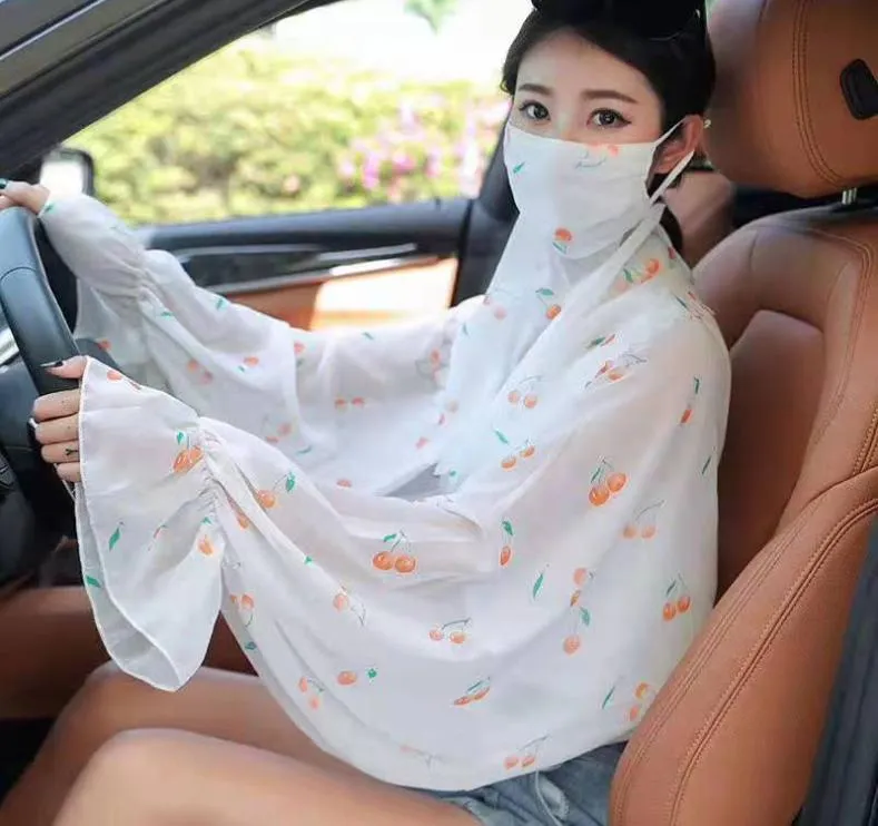 Printed Outdoor Cycling Hanging Mask Sports Mask Ice Silk Neck Cover Hang Ear Triangle Face Mask Tube Ear Loops Stylish Neck Gaiters