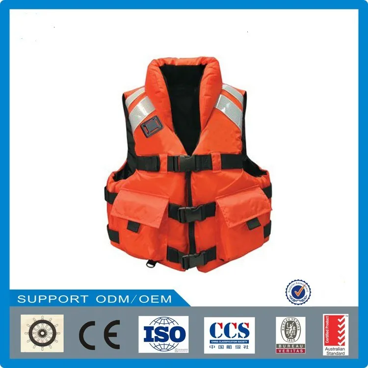Professional Wholesale Adult Rescue Work Marine Fishing Life Saving Vest Oxford EPE Foam Pfd Solas Approved Reflective Tape Life Jacket