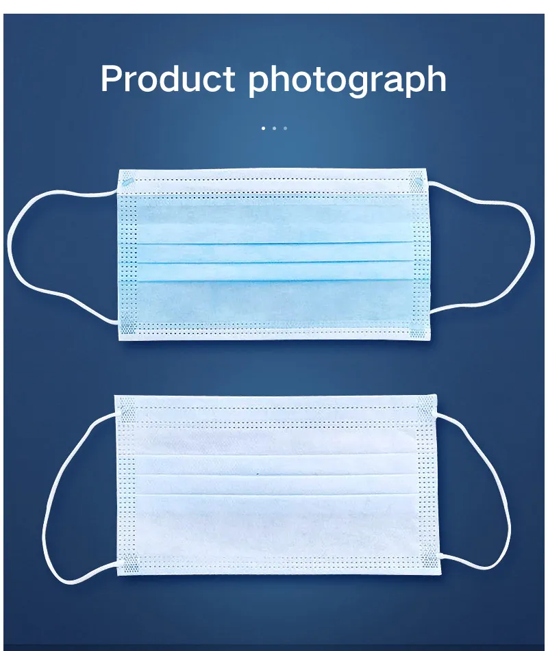 Three Layers of Collapsible Facial Respirator Anti Dust/Virus Nonwoven Fabric Disposable Mask