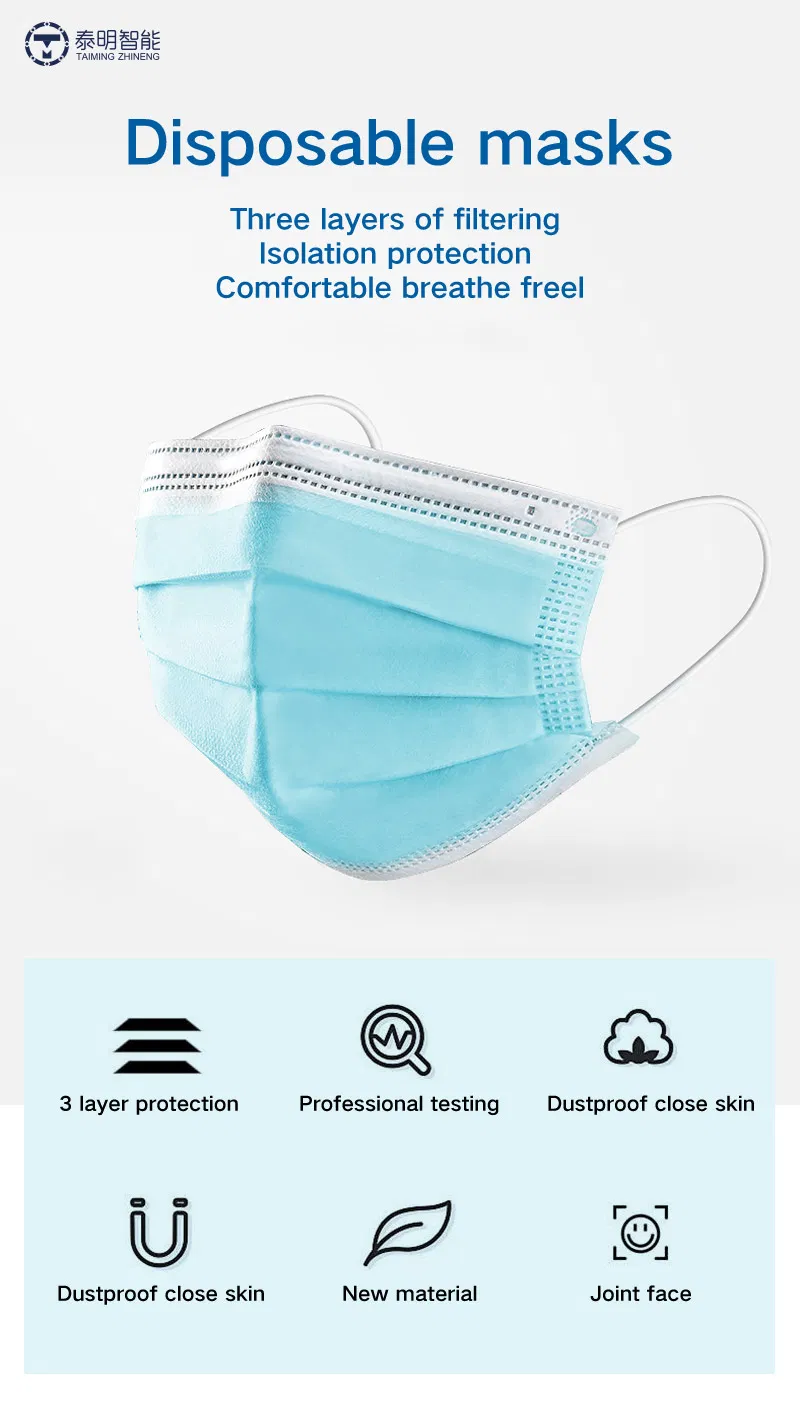 Three Layers of Collapsible Facial Respirator Anti Dust/Virus Nonwoven Fabric Disposable Mask