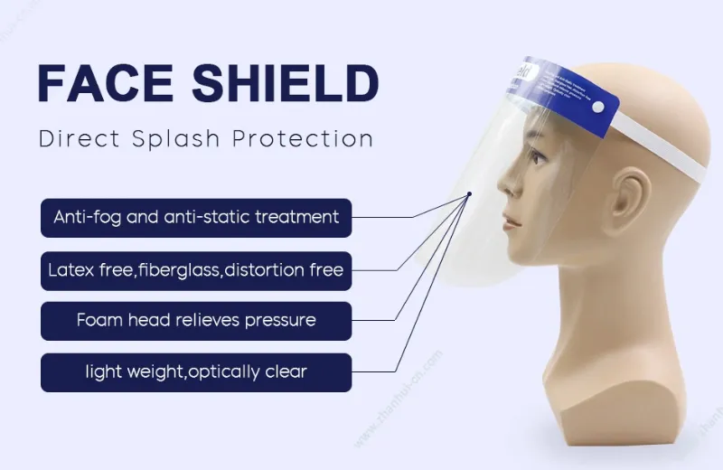 Transparent Protection Face Shield Visor with Foam Face Cover