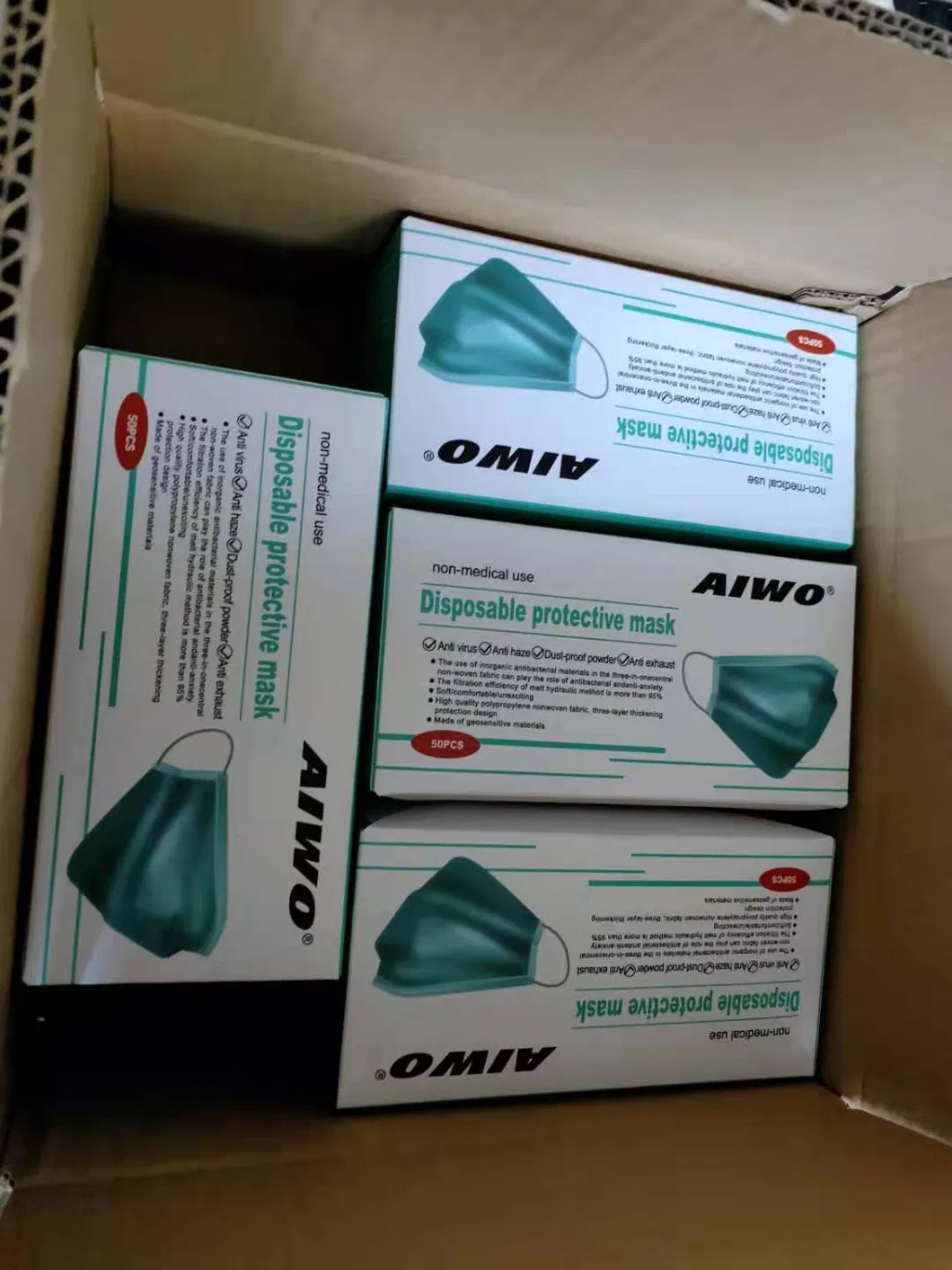 White List Disposable Face Mask with Shield Protection Shield Plastic Masker Sekali Pakai