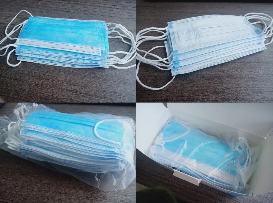 White List Disposable Face Mask with Shield Protection Shield Plastic Masker Sekali Pakai