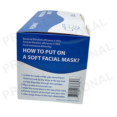 Wholesale Custom Facial Mask 3 Ply Disposable Non Woven Mask Protective Face Mask Resporater