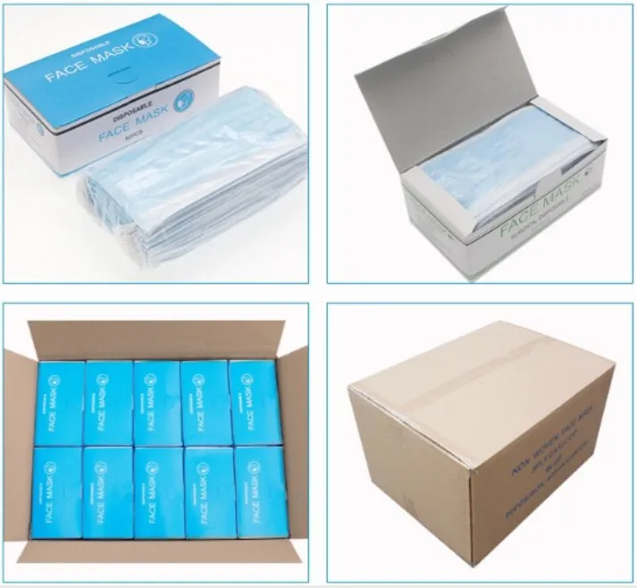 Wholesale Disposable Non Woven Face Masks, 3-Layer Meltblown Face Masks