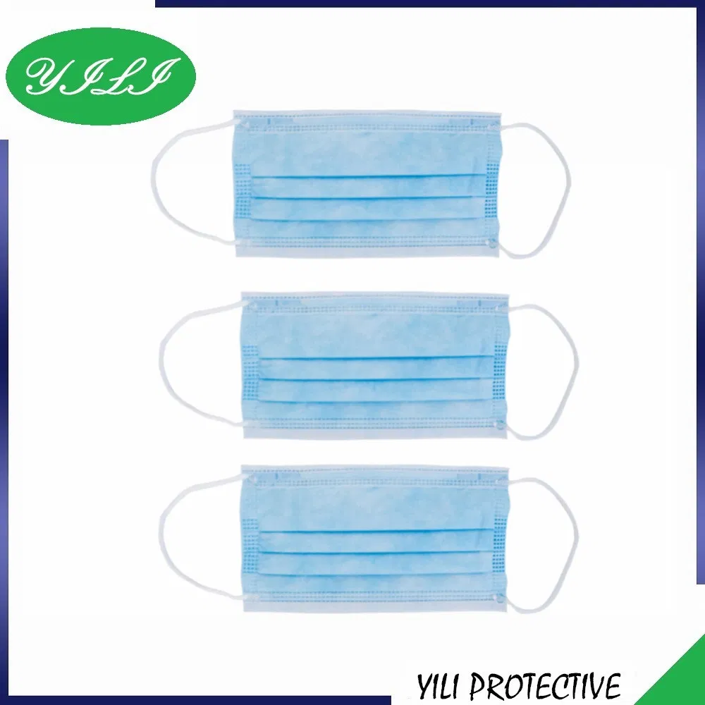 Wholesale Disposable Protective Nonwoven 3-Ply Facial Face Mask