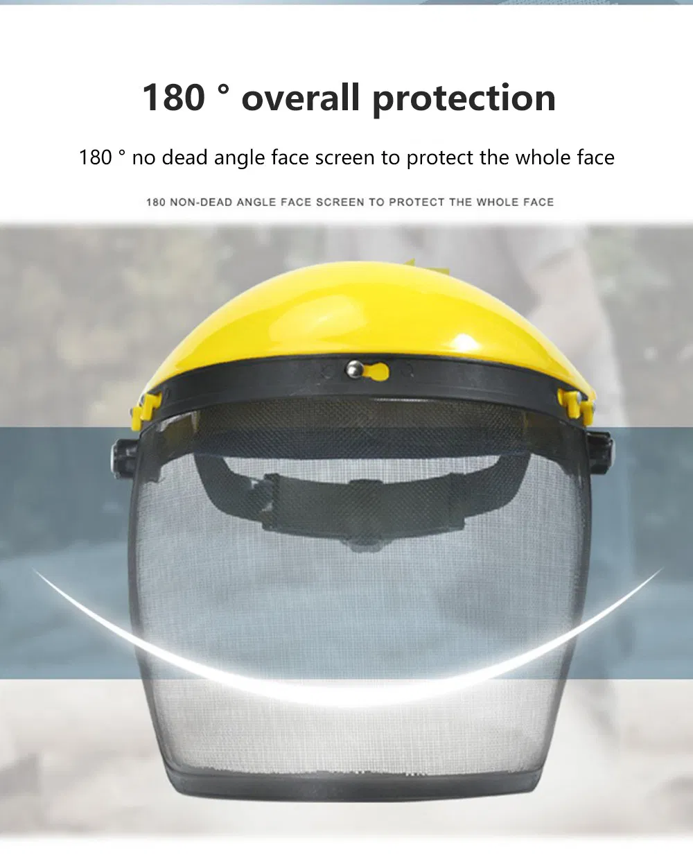 Wholesale Face Mask Steel Mesh Screen Ratchet Suspension Garden Tool Protection Protective Mask Steel Mesh Face Shield