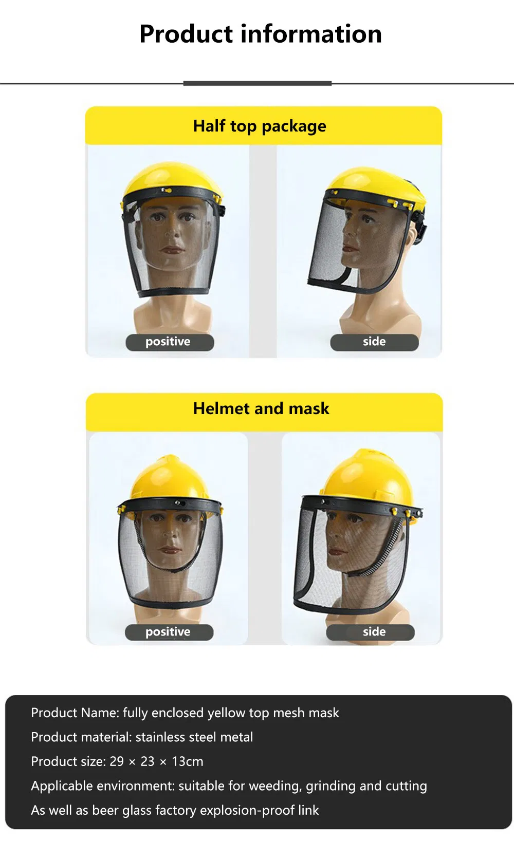 Wholesale Face Mask Steel Mesh Screen Ratchet Suspension Garden Tool Protection Protective Mask Steel Mesh Face Shield