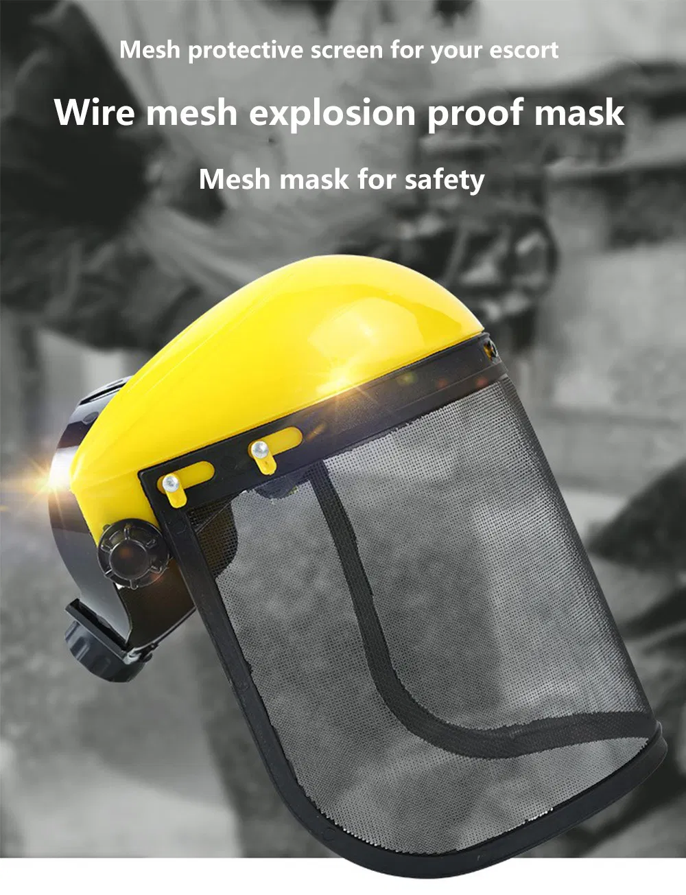 Wholesale Face Mask Steel Mesh Screen Ratchet Suspension Garden Tool Protection Protective Mask Steel Mesh Face Shield