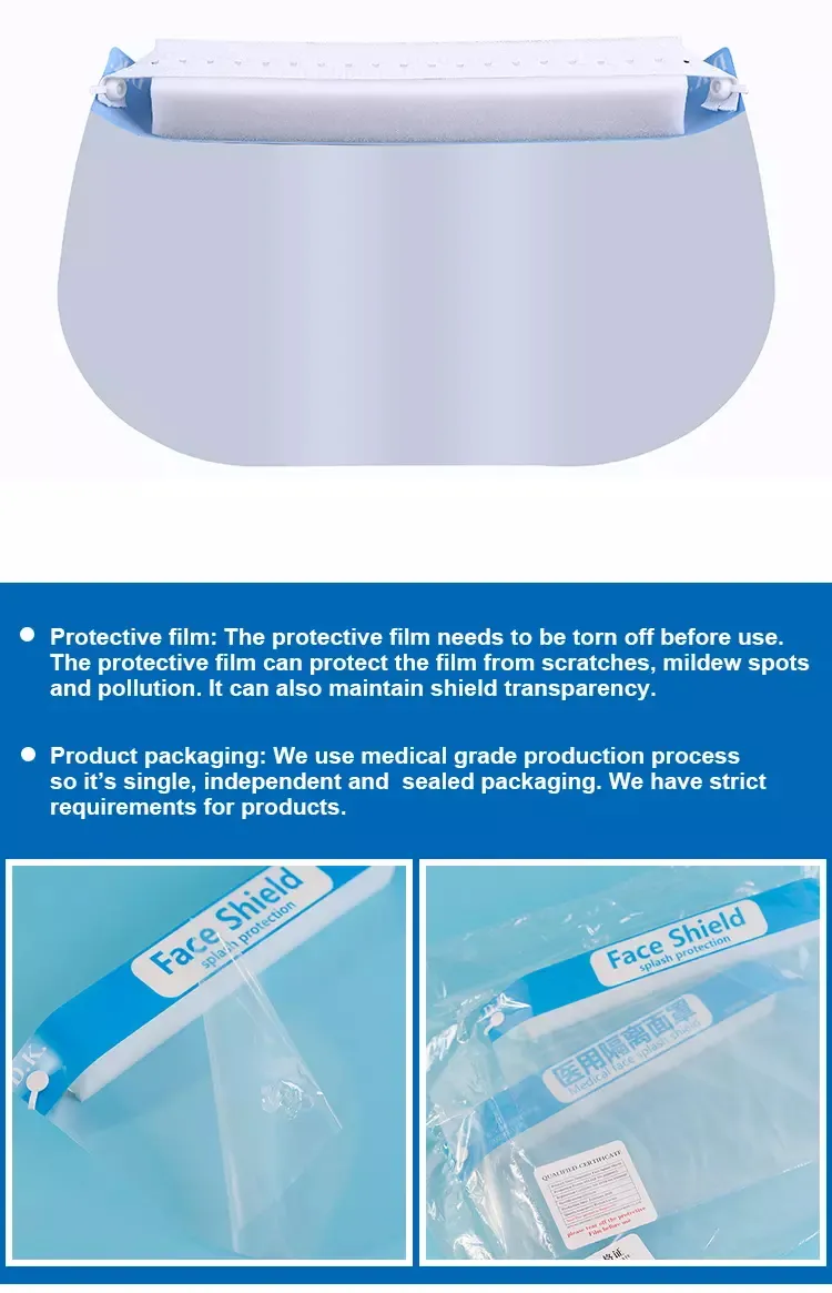 Wholesale Face Shield Supplier Fast Delivery Anti-Fog Medical Face Shield Protector Facial Face Shield Protection