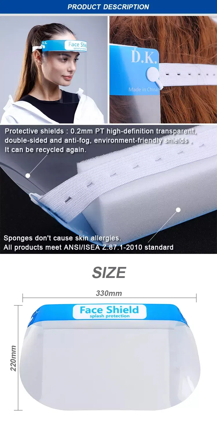 Wholesale Face Shield Supplier Fast Delivery Anti-Fog Medical Face Shield Protector Facial Face Shield Protection