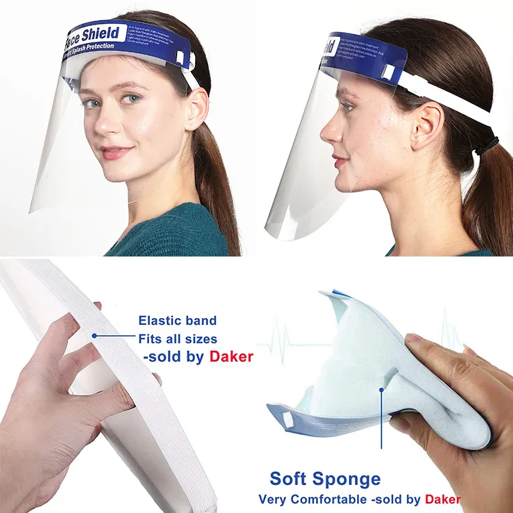 Wholesale for Plastic Face Shield Protect Eyes with Clear Open Protective Film Elastic Band and Comfort Sponge