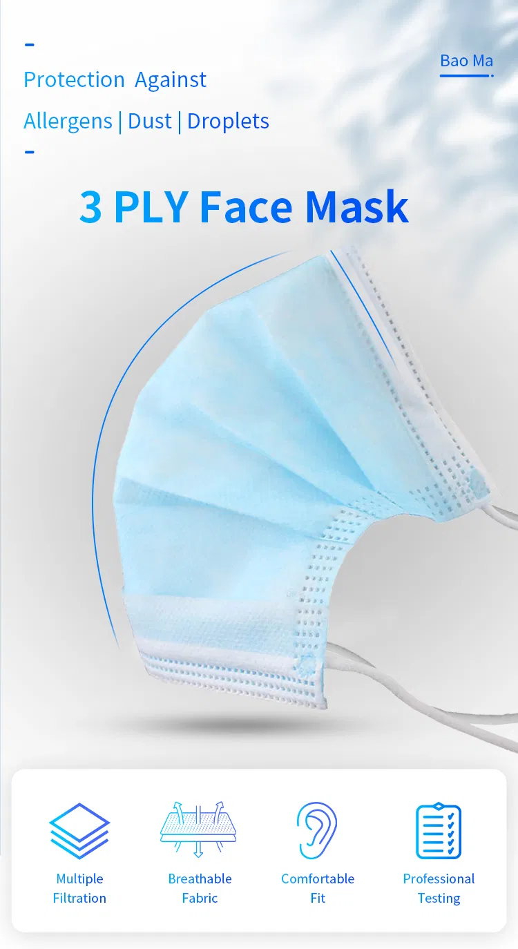 Wholesale Suppliers Respirator 3 Ply Protective Disposable Face Mask