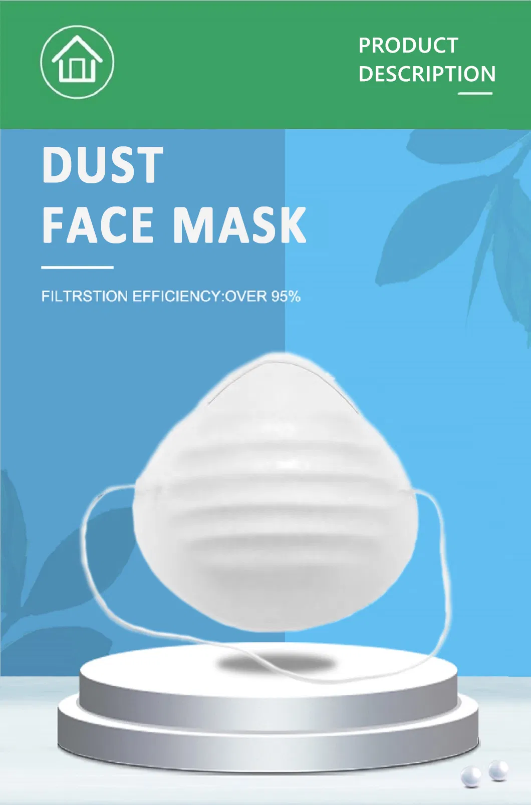 Widely Used by Government Makrite N95 FFP2 Disposable Cup Nuisance Dust Masks