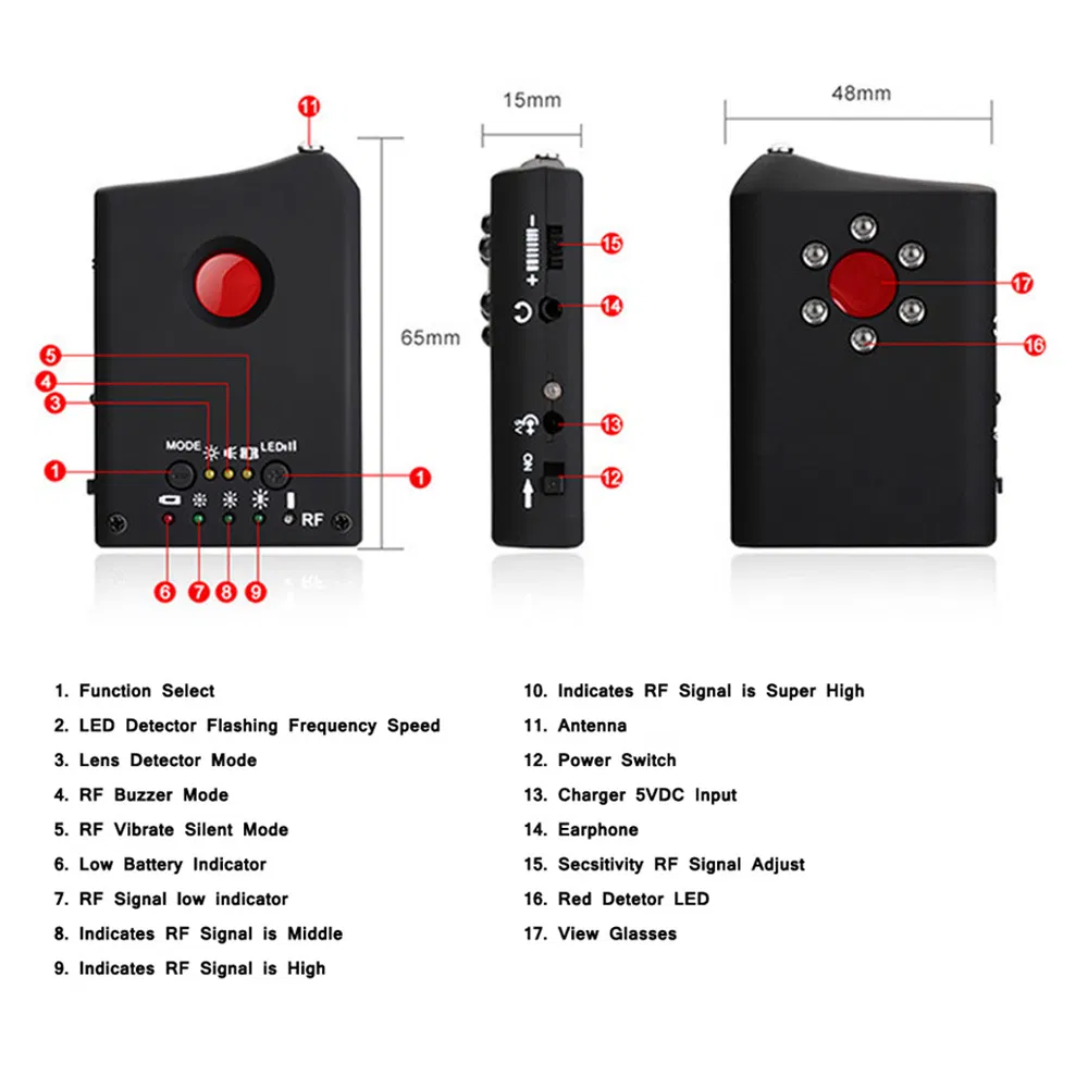 Wireless Micro RF Signal Detector Transmitting Cell Phone Bug Detector Cx309